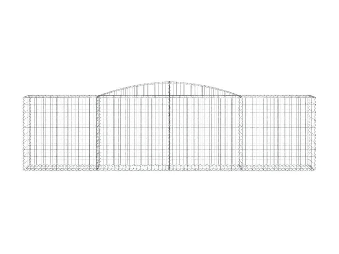 Paniers à gabions arqués 2 pcs 400x50x100/120 cm Fer galvanisé WVGQ7579