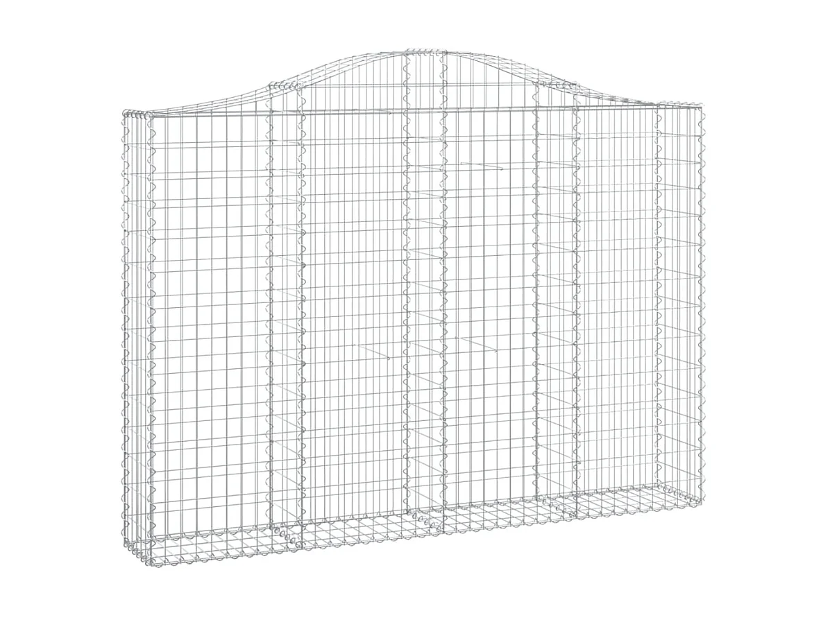 Paniers à gabions arqués 2 pcs 200x30x140/160 cm Fer galvanisé WVGQ8511