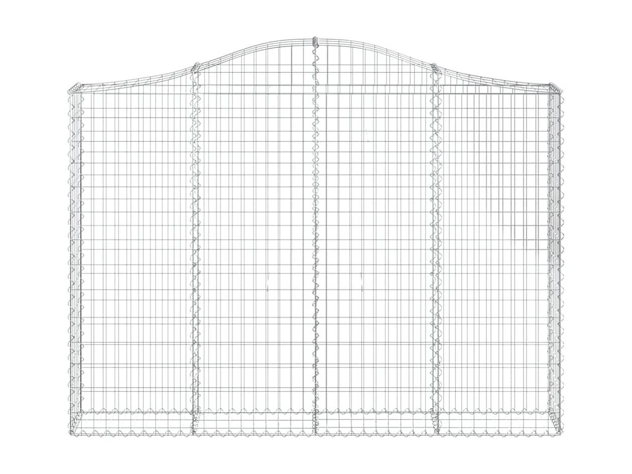 Paniers à gabions arqués 2 pcs 200x30x140/160 cm Fer galvanisé WVGQ8511