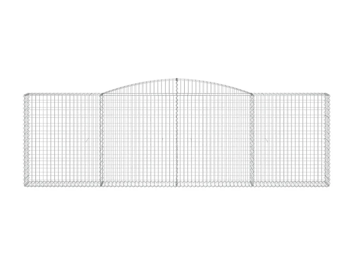 Cesta gaviones forma arco hierro galvanizado 400x30x120/140 cm ES72836