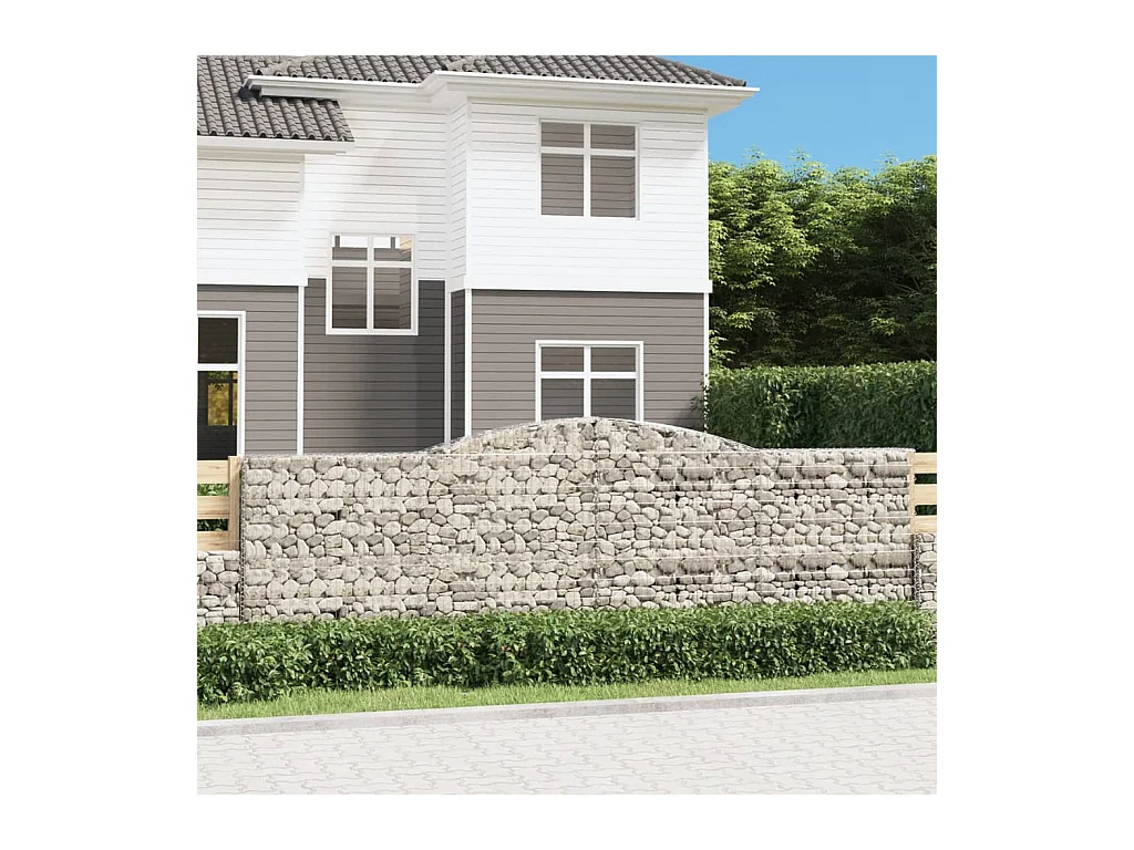 Panier de gabions arqué 400x30x120/140 cm Fer galvanisé WVGQ2616