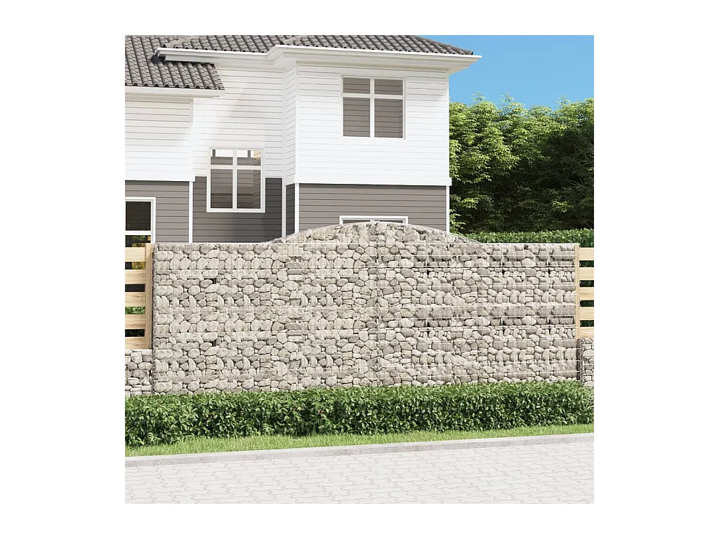 Panier de gabions arqué 400x30x160/180 cm Fer galvanisé WVGQ7481