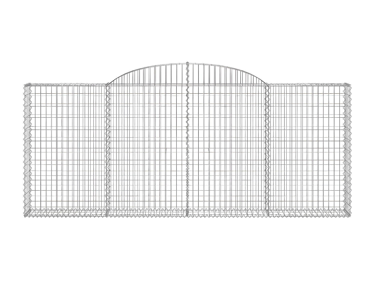 Cestas de gaviones 2 uds forma de arco hierro 300x50x120/140 cm ES11527