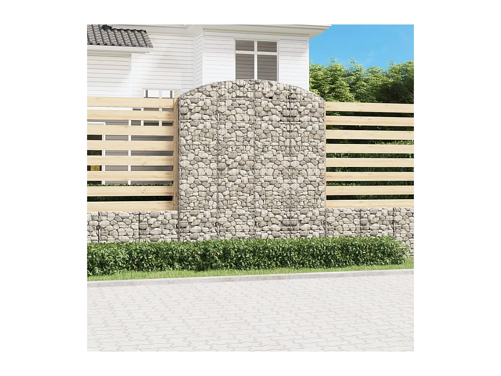 Panier de gabions arqué 200x50x220/240 cm Fer galvanisé WVGQ4501
