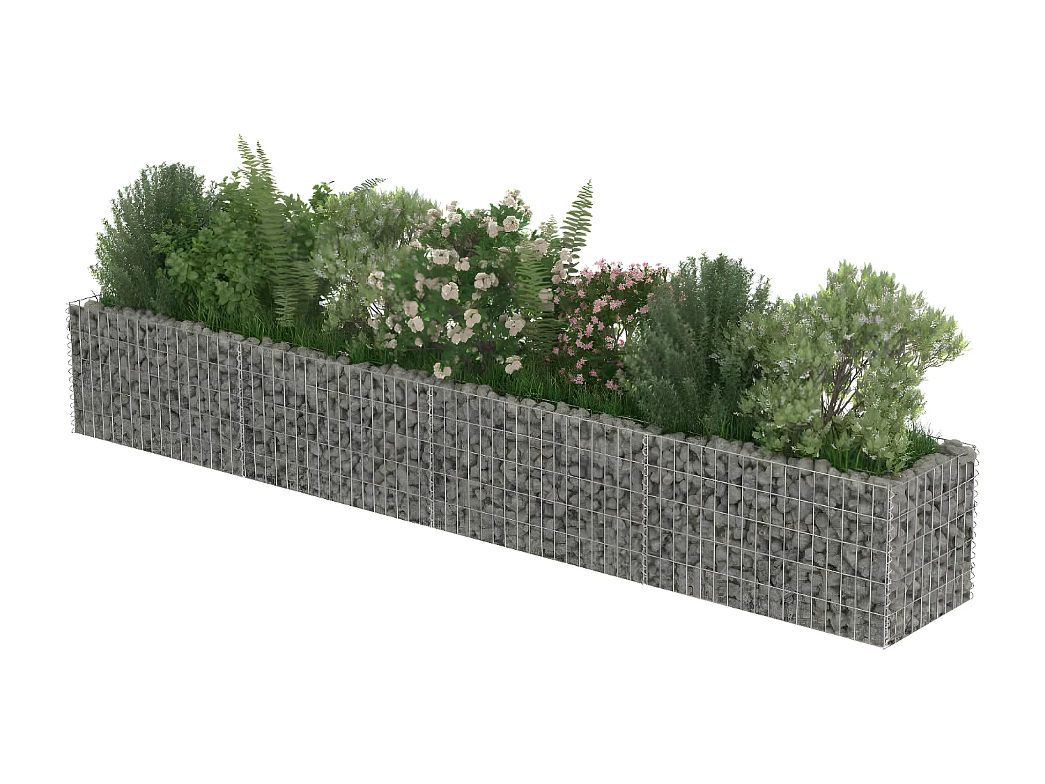 Lit surélevé à gabion Acier galvanisé 360x50x50 cm WVGQ9675