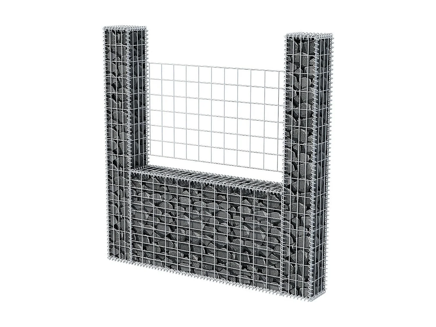 Mur de gabion en forme de U Acier galvanisé 160x20x150 cm WVGQ7871