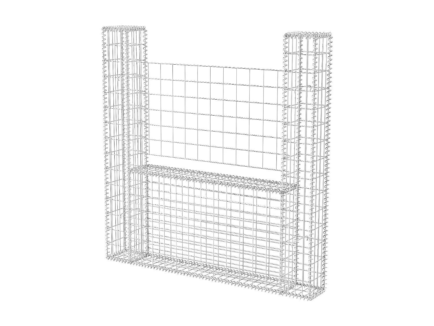 Mur de gabion en forme de U Acier galvanisé 160x20x150 cm WVGQ7871