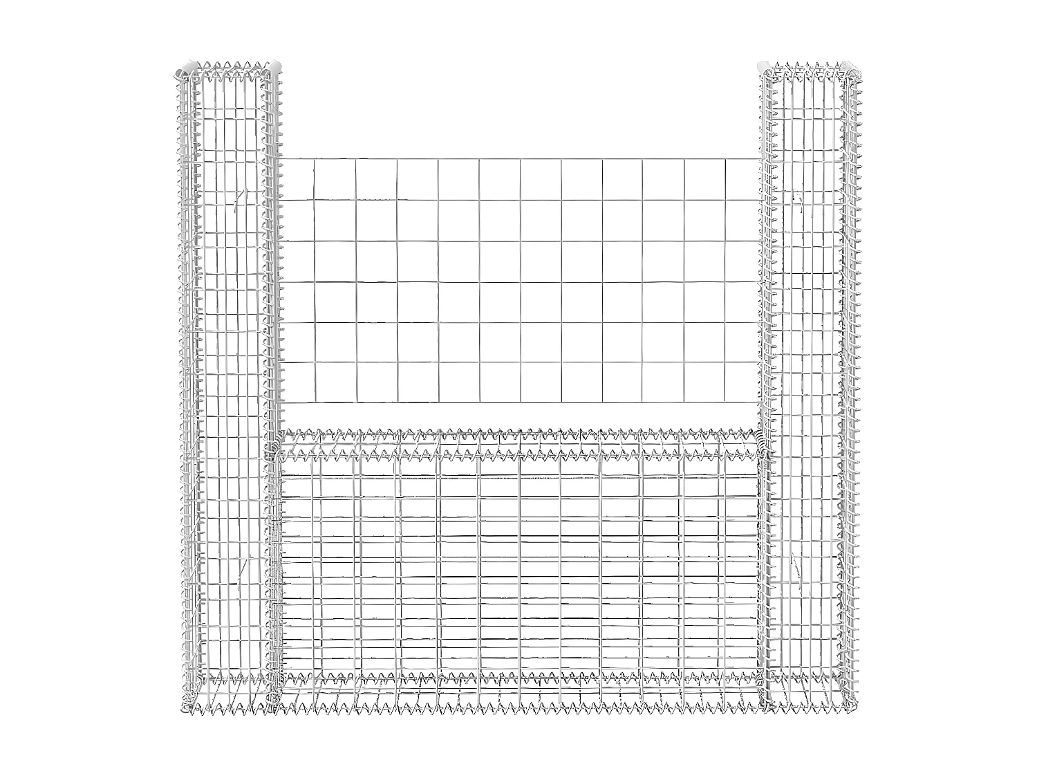 Mur de gabion en forme de U Acier galvanisé 160x20x150 cm WVGQ7871
