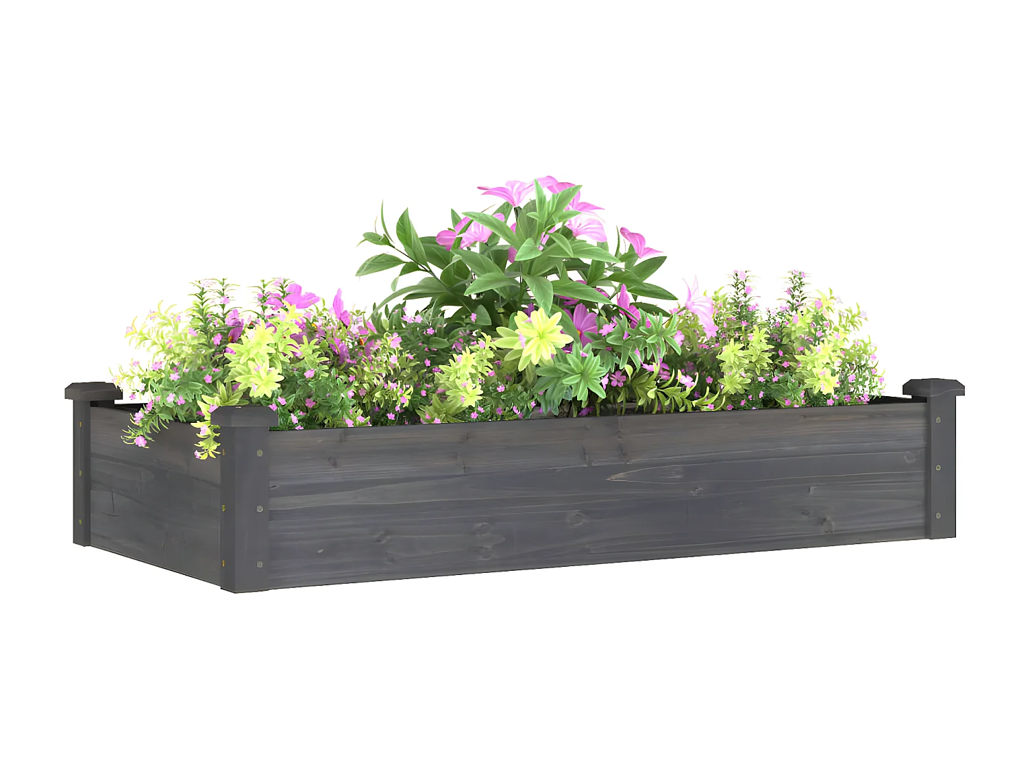 Jardinera arriate forro madera maciza abeto gris 120x60x25 cm ES21176