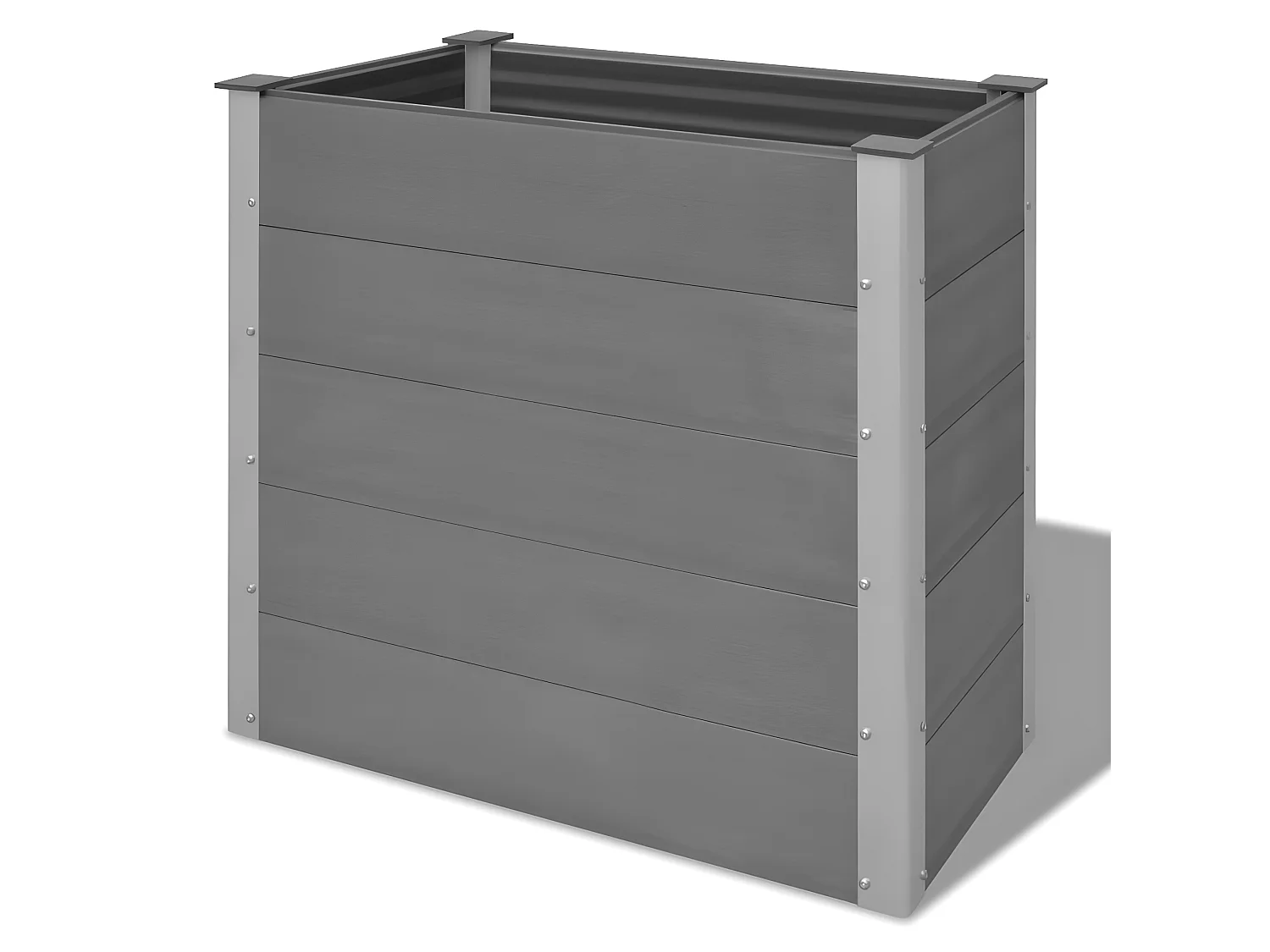 Canteiro elevado para jardim WPC 100x50x91 cm cinzento PT208032