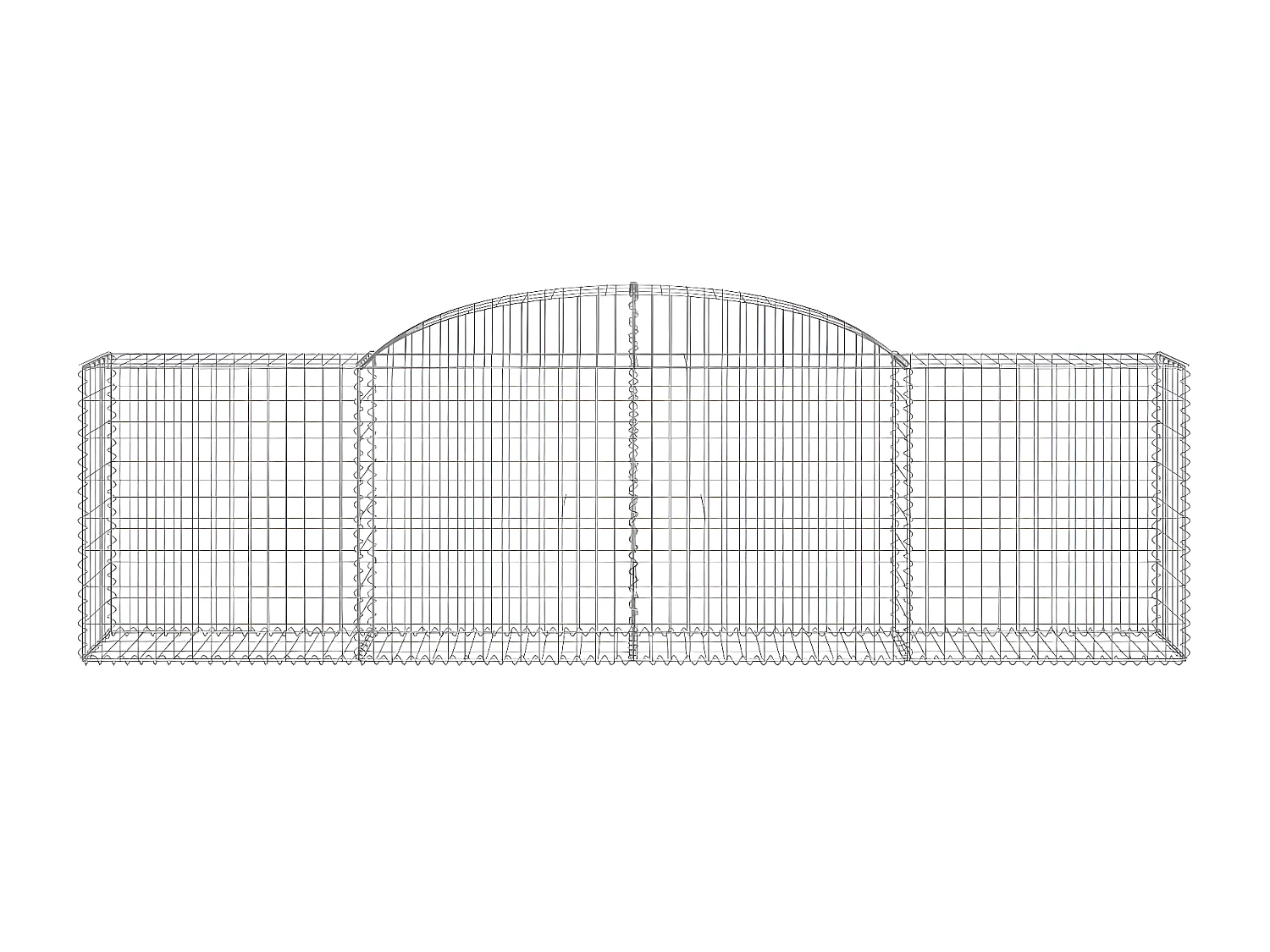 Cestos gabião arqueados 3 pcs 300x50x80/100cm ferro galvanizado PT753061