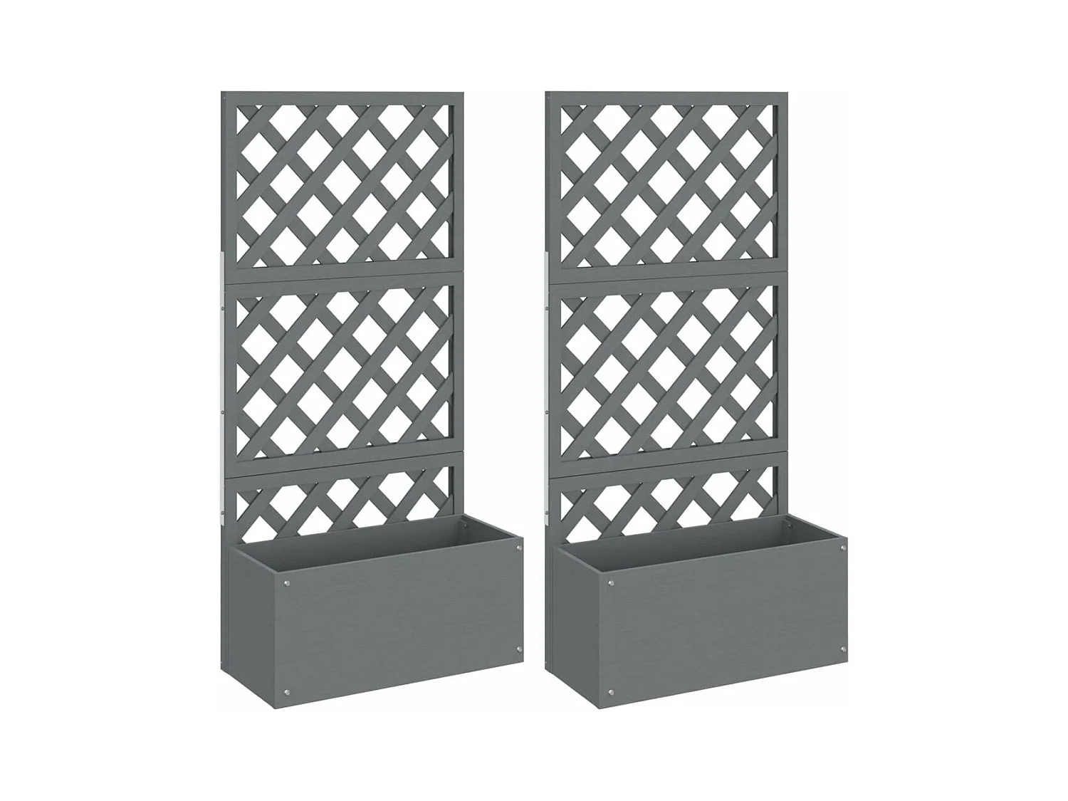 Jardinières en treillis 2 pcs Gris 65x33x135 cm WPC BE9283