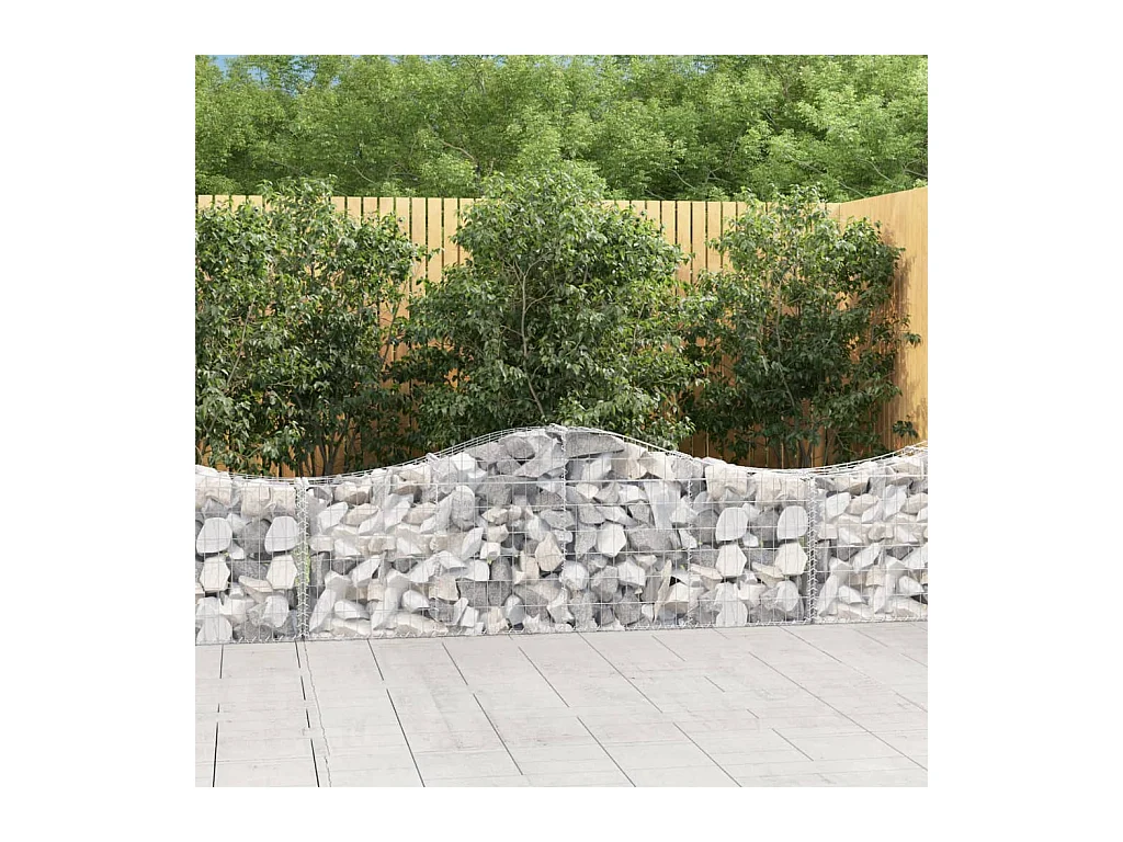 Panier de gabions arqué 200x30x60/80 cm Fer galvanisé WVGQ7877