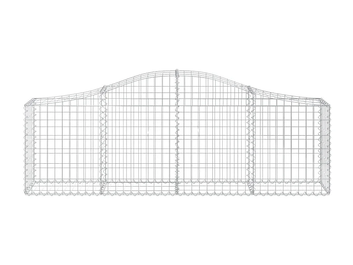 Panier de gabions arqué 200x30x60/80 cm Fer galvanisé WVGQ7877