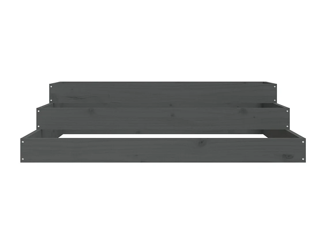 Jardinière Gris 107x107x27 cm Bois massif de pin BE6721