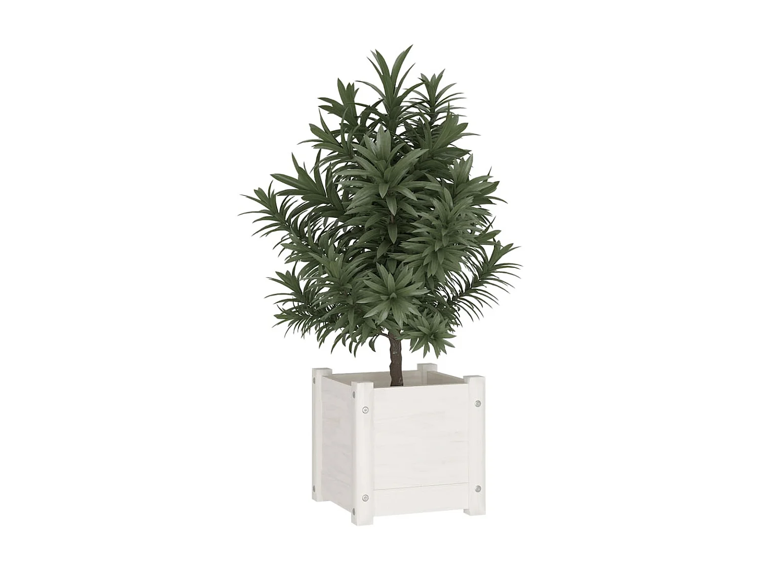 Vaso/floreira de jardim 31x31x31 cm pinho maciço branco PT313223