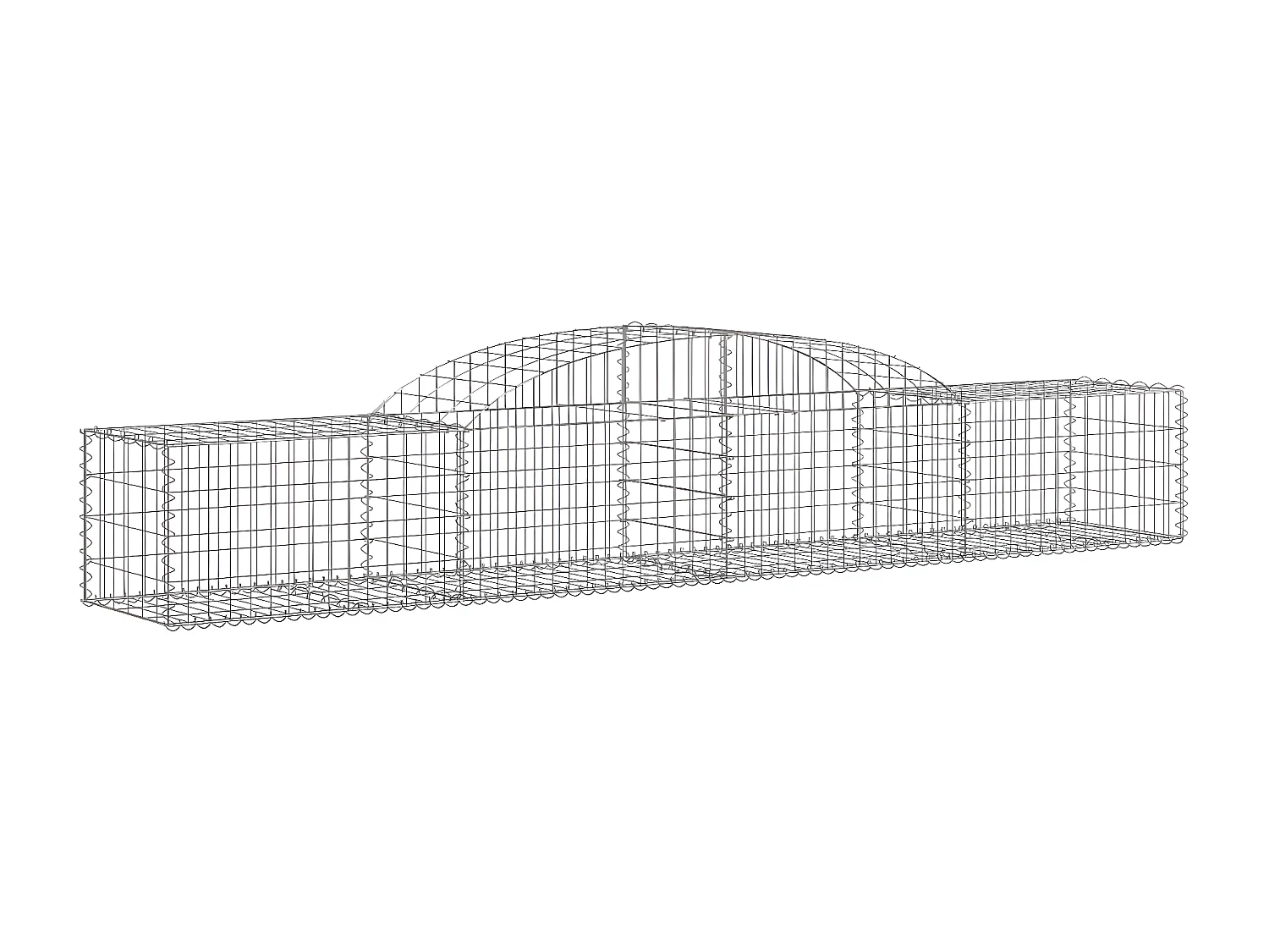 Paniers à gabions arqués 4 pcs 300x50x40/60 cm fer galvanisé WVGQ3720