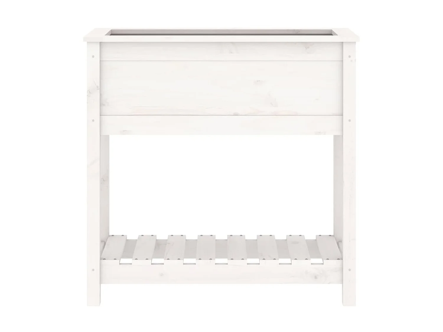 Vaso/floreira com prateleira 82,5x34,5x81cm pinho maciço branco PT736447