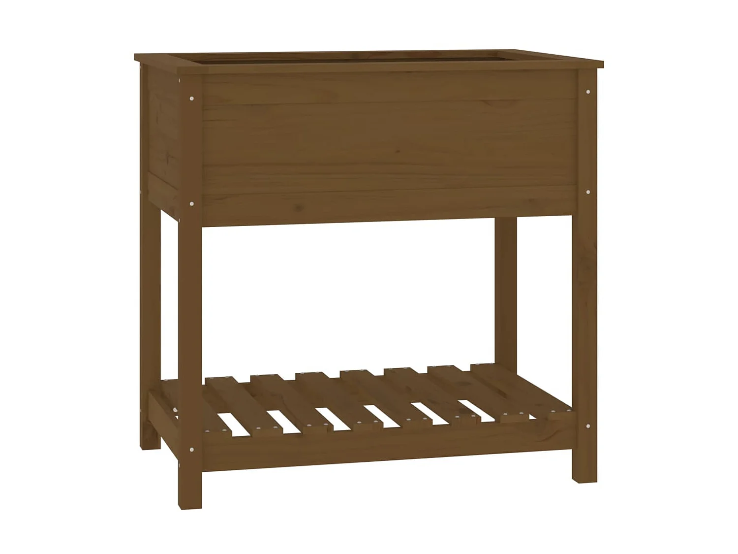Jardinière avec étagère Marron miel 82,5x54x81 cm Bois de pin BE2995