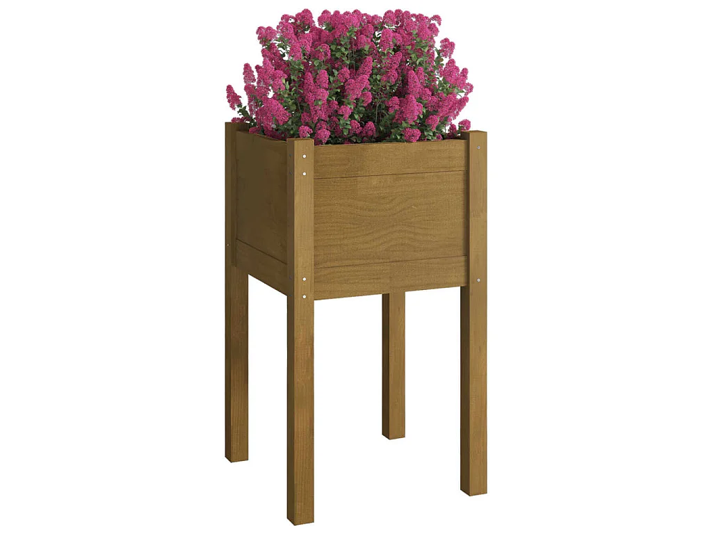 Jardinière d'extérieur Marron miel 40x40x70 cm Pin massif BE3268