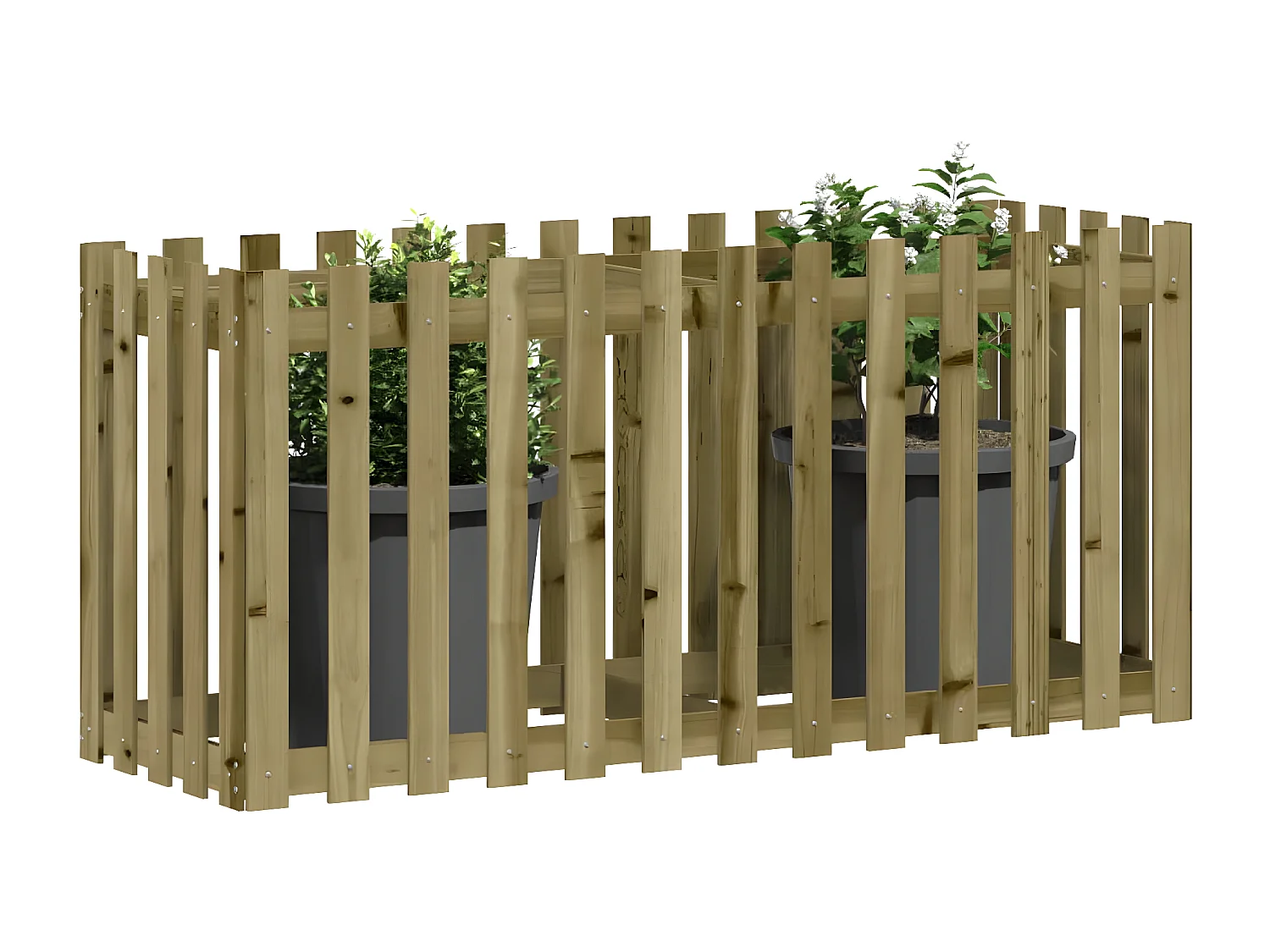 Canteiro elevado c/ design cerca 150x50x70 cm pinho impregnado PT471599