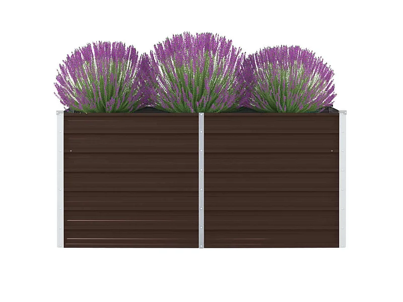 Plantenbak verhoogd 160x80x45 cm gegalvaniseerd staal bruin NL295231