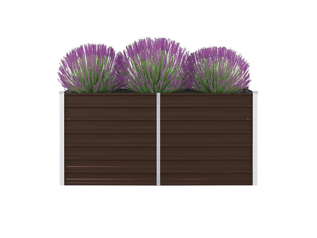 Jardinière 160 x 80 x 45 cm Acier galvanisé Marron BE2235