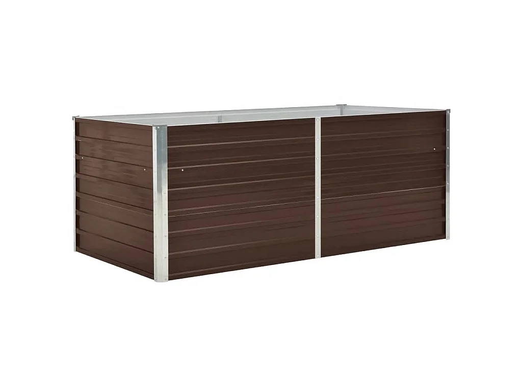 Jardinière 160 x 80 x 45 cm Acier galvanisé Marron BE2235