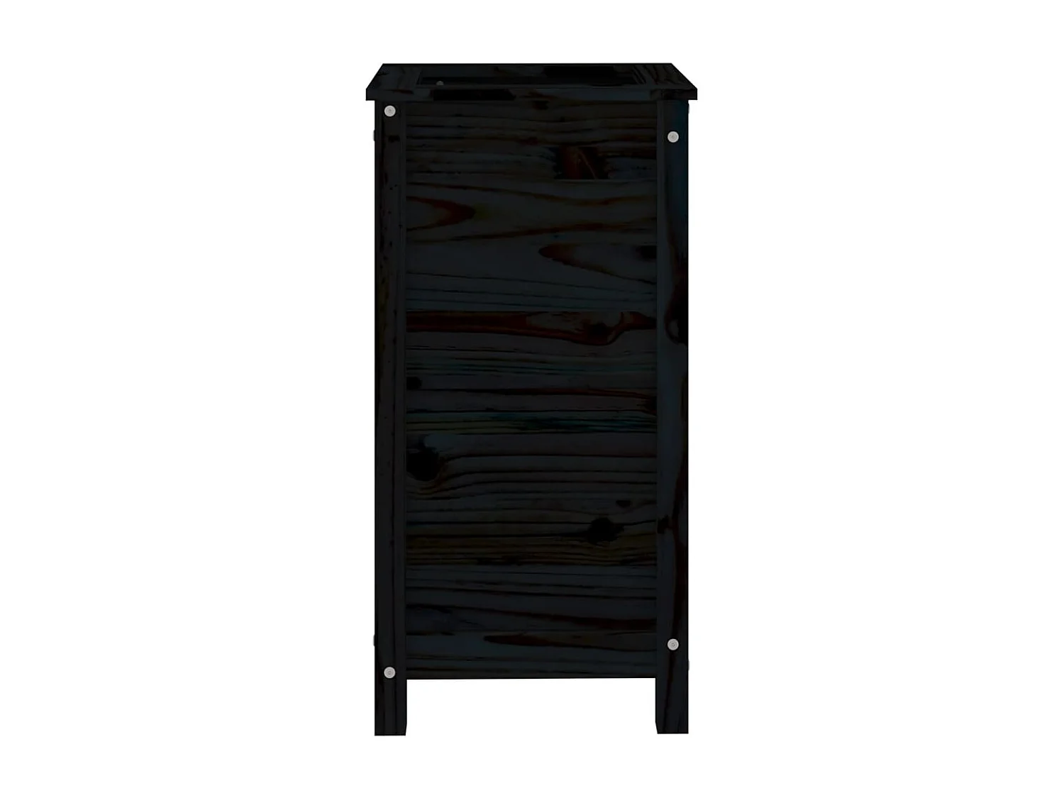 Jardinière noir 40x40x78 cm bois massif de pin BE9530