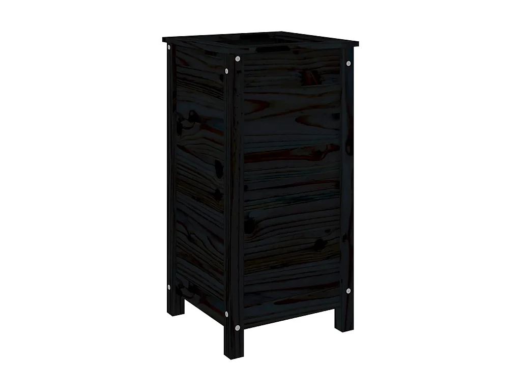 Vaso/floreira de jardim 40x40x78 cm pinho maciço preto PT830876