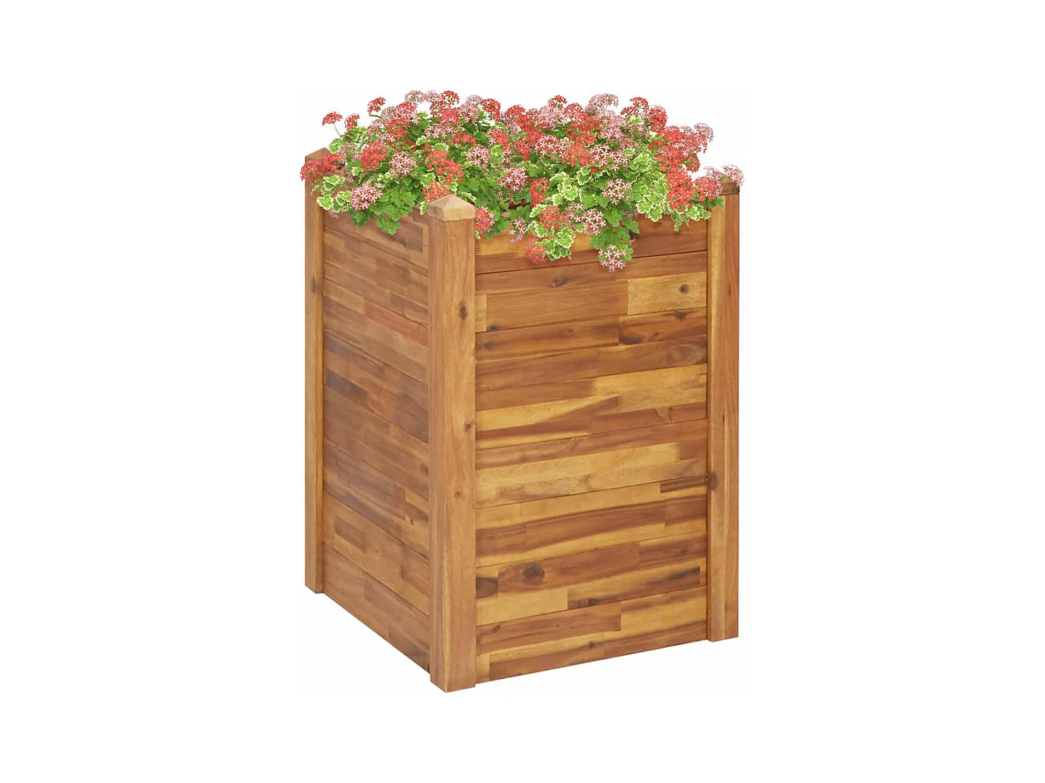 Vaso/floreira de jardim 60x60x84 cm madeira de acácia maciça PT939964