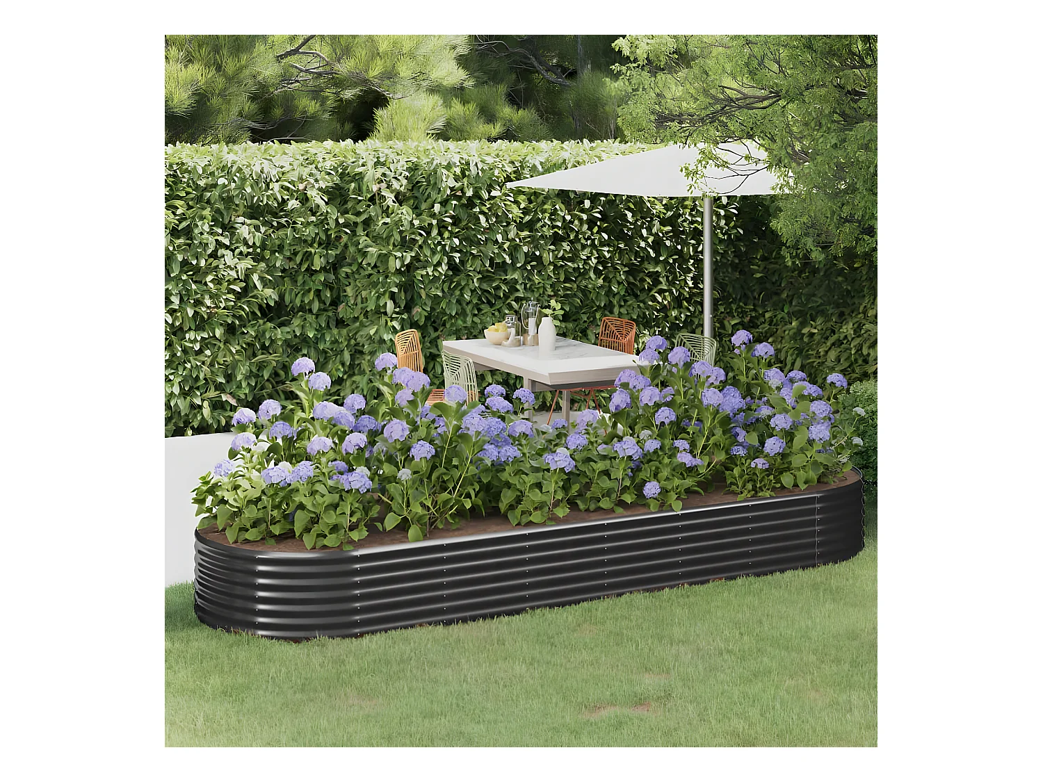 Jardinière Lit surélevé de jardin Acier enduit de poudre Anthracite BE7667