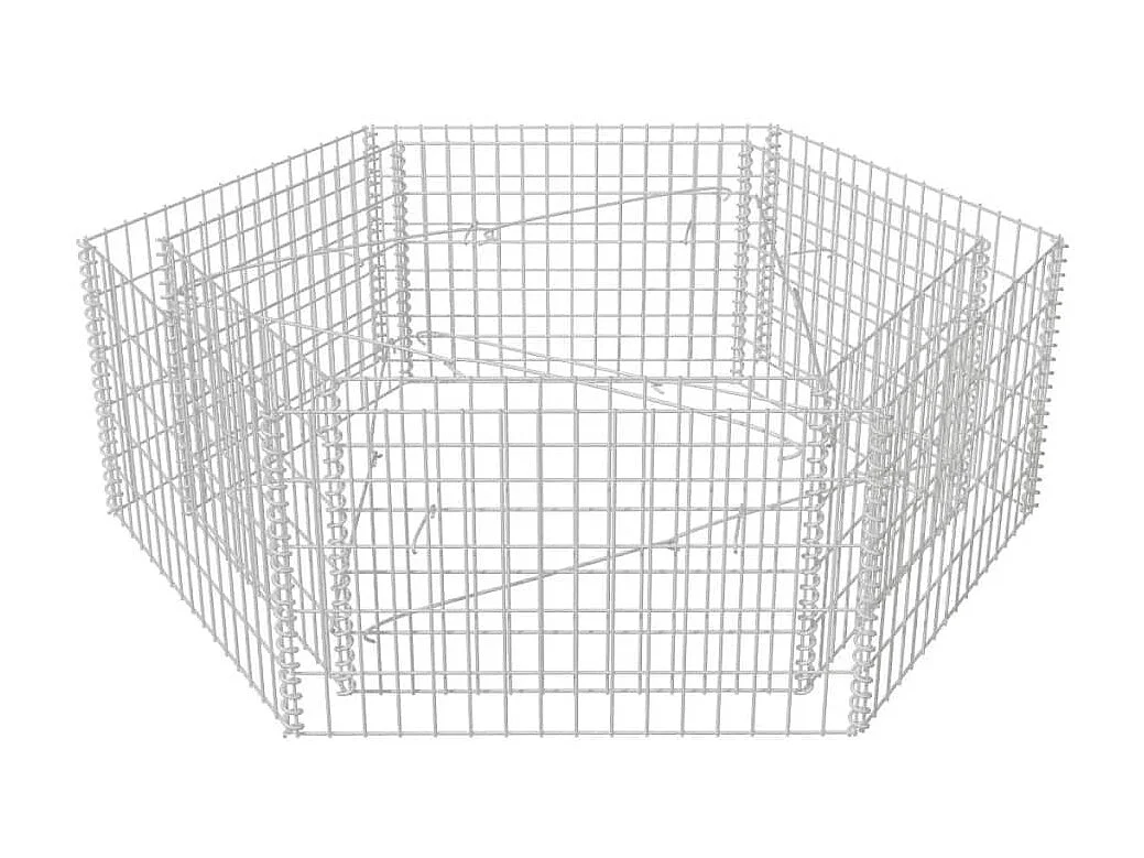 Lit surélevé à gabion hexagonale 160x140x50 cm WVGQ6425