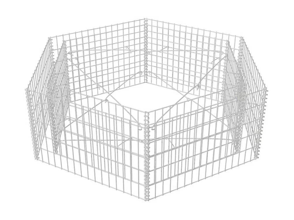 Lit surélevé à gabion hexagonale 160x140x50 cm WVGQ6425
