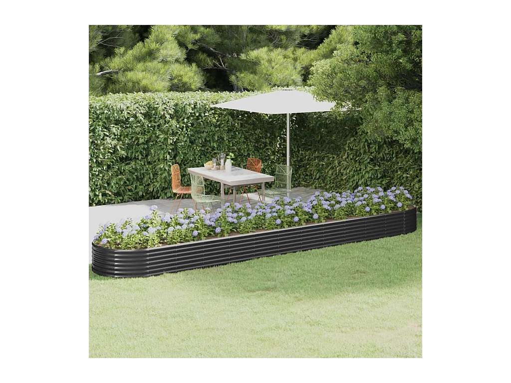 Jardinera arriate acero recubierto polvo antracita 507x100x36cm ES22569