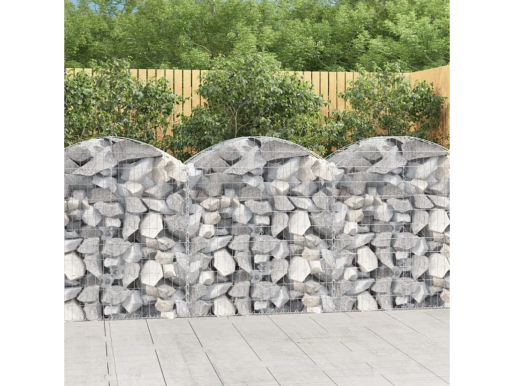 Panier de gabions arqué 100x50x100/120 cm Fer galvanisé WVGQ5365