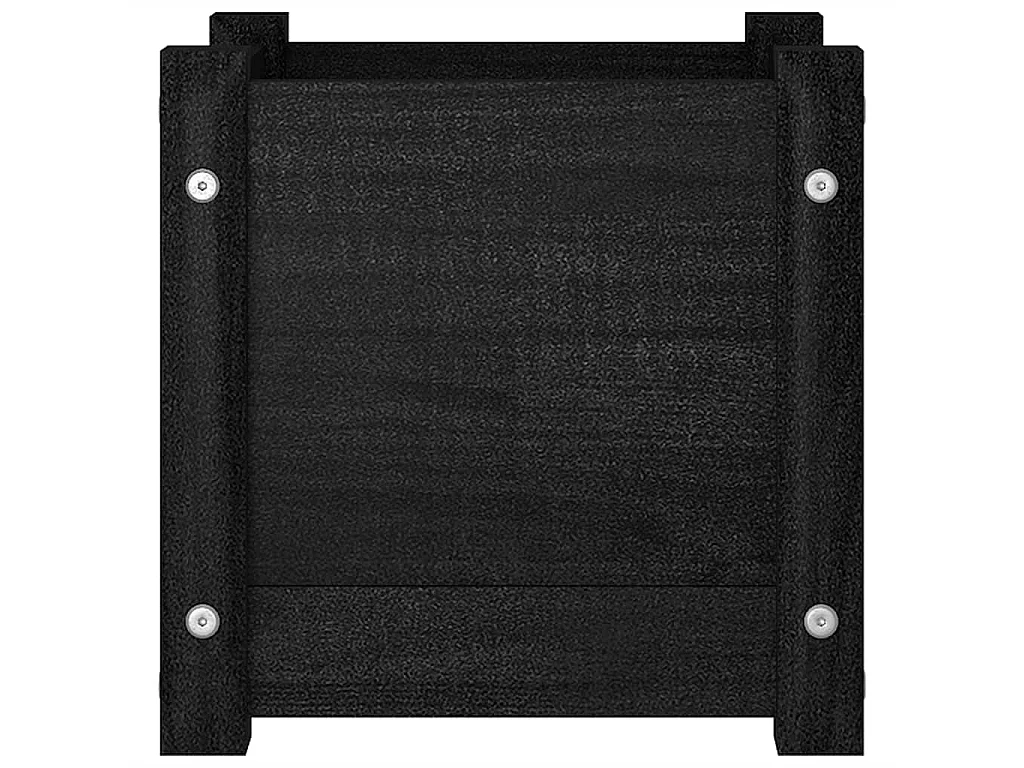 Jardinières d'extérieur 2 pcs Noir 31x31x31 cm Bois de pin BE3694