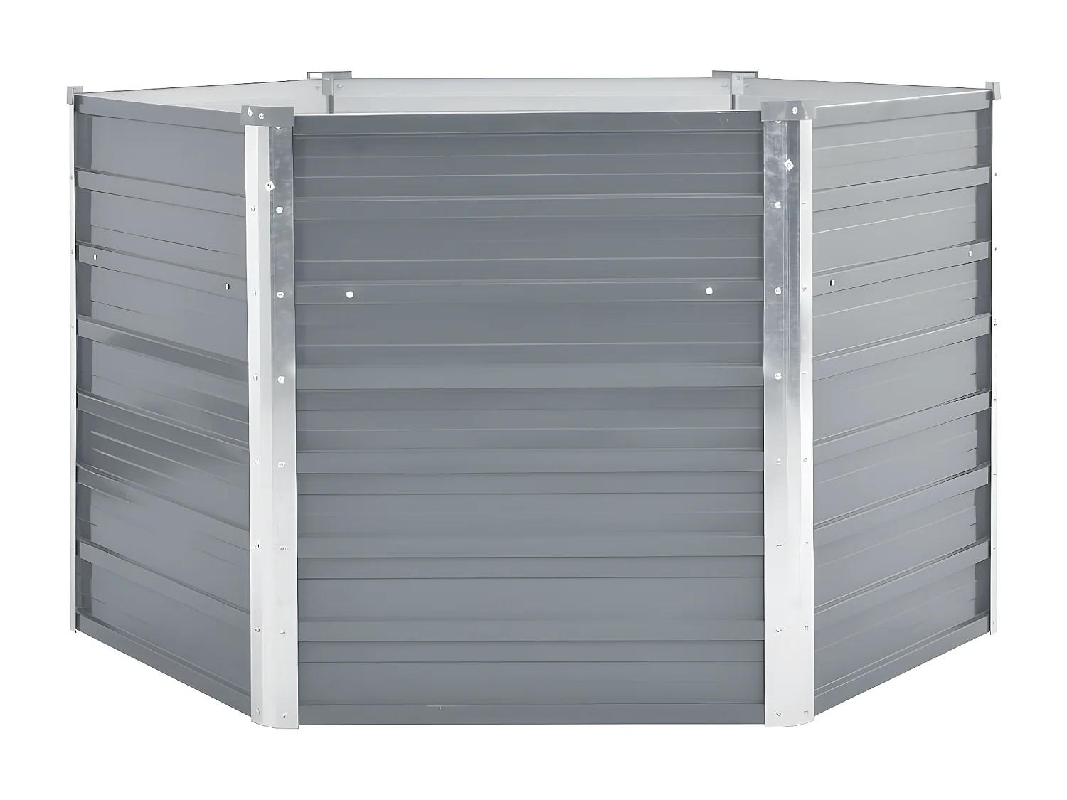 Jardinera de jardín de acero galvanizado gris 129x129x77 cm ES17259