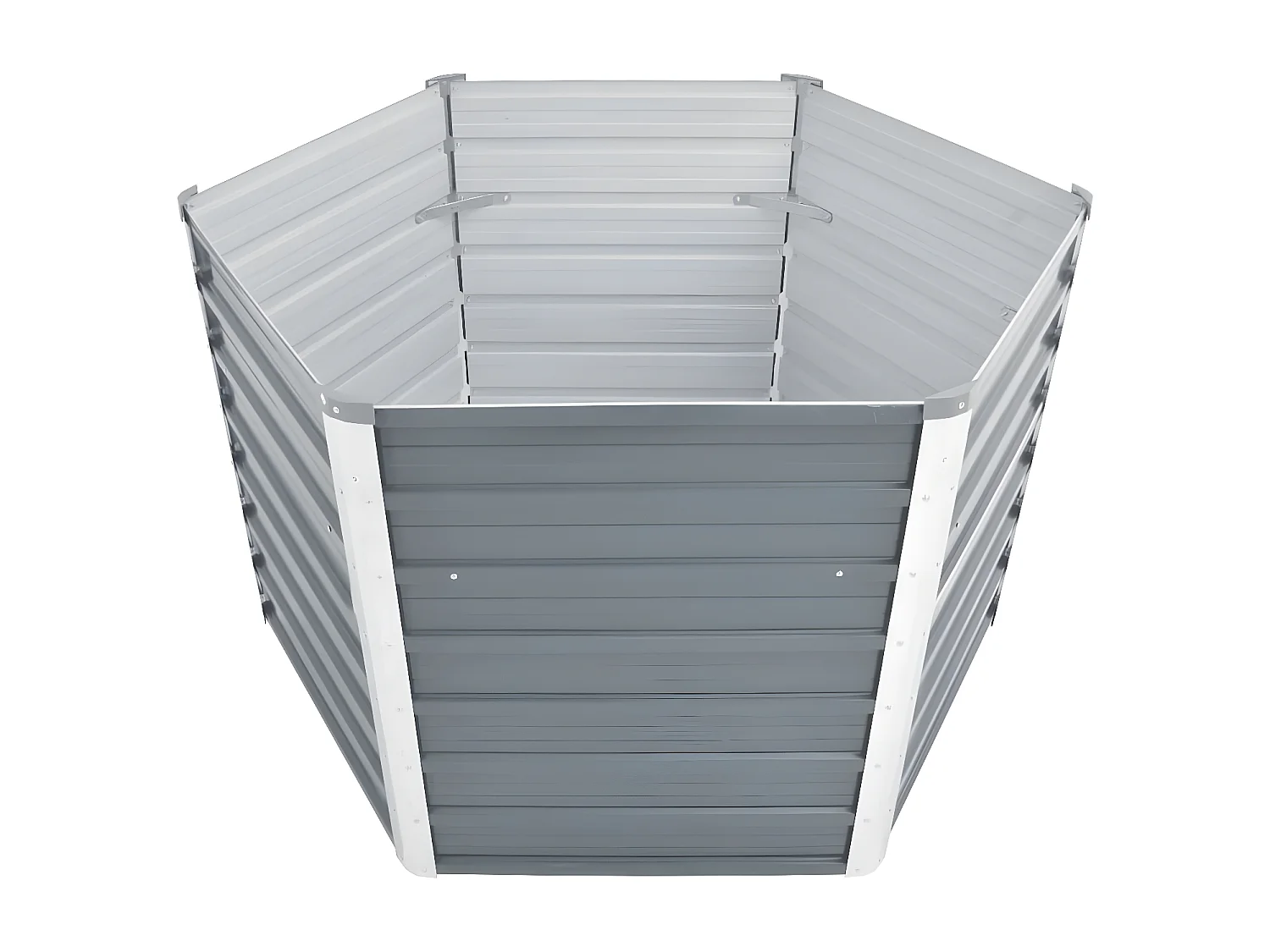 Jardinera de jardín de acero galvanizado gris 129x129x77 cm ES17259