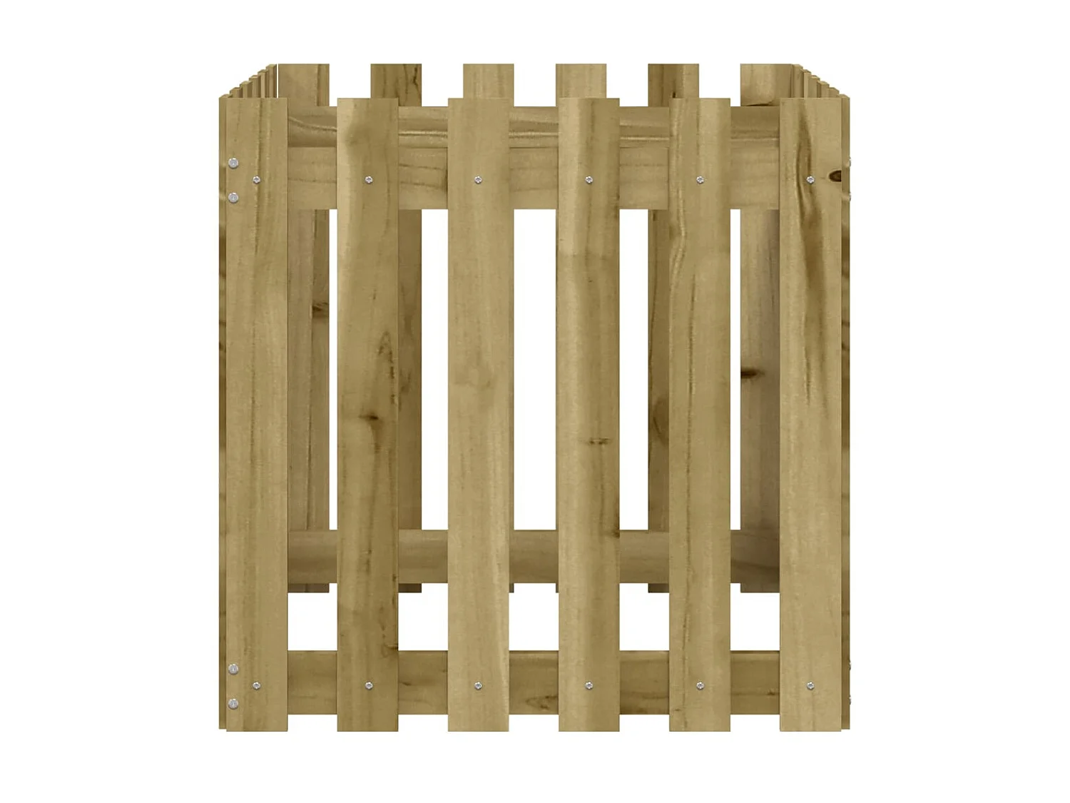 Jardinière avec design de clôture 60x60x60 cm pin imprégné BE9934