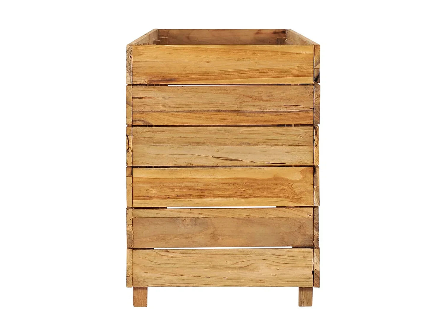 Plantenbak verhoogd 150x40x55 cm gerecycled teakhout en staal