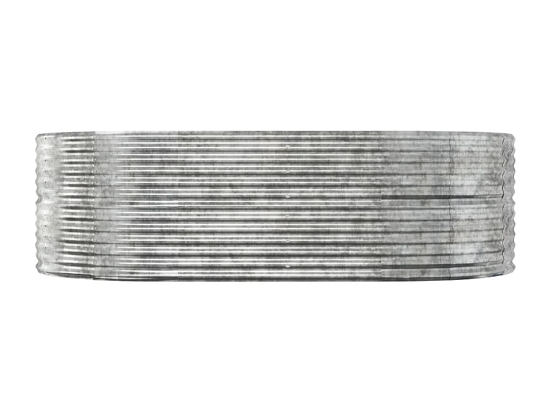 Canteiro elevado jardim 212x140x68 aço revestido a pó prateado PT709697