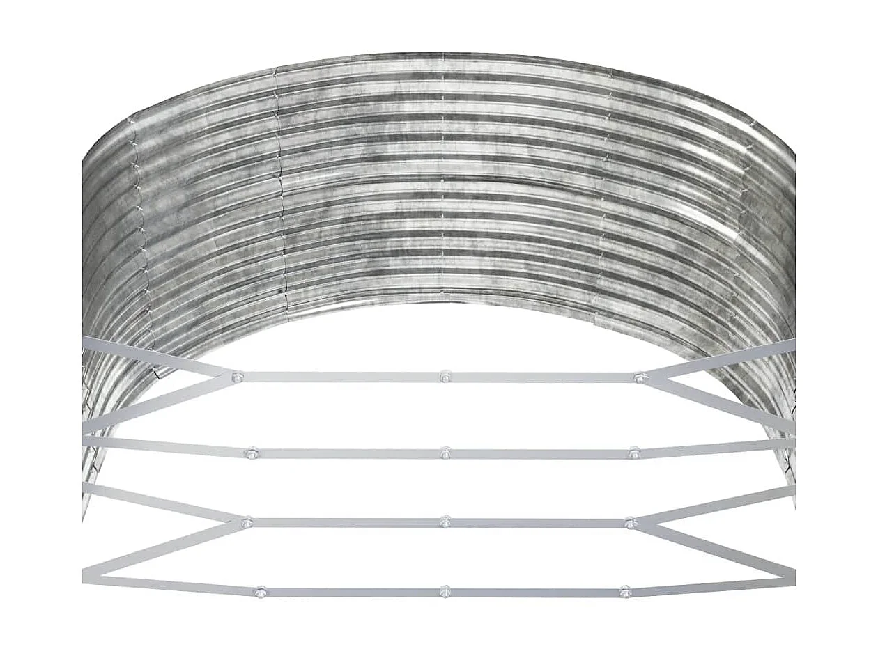 Canteiro elevado jardim 212x140x68 aço revestido a pó prateado PT709697