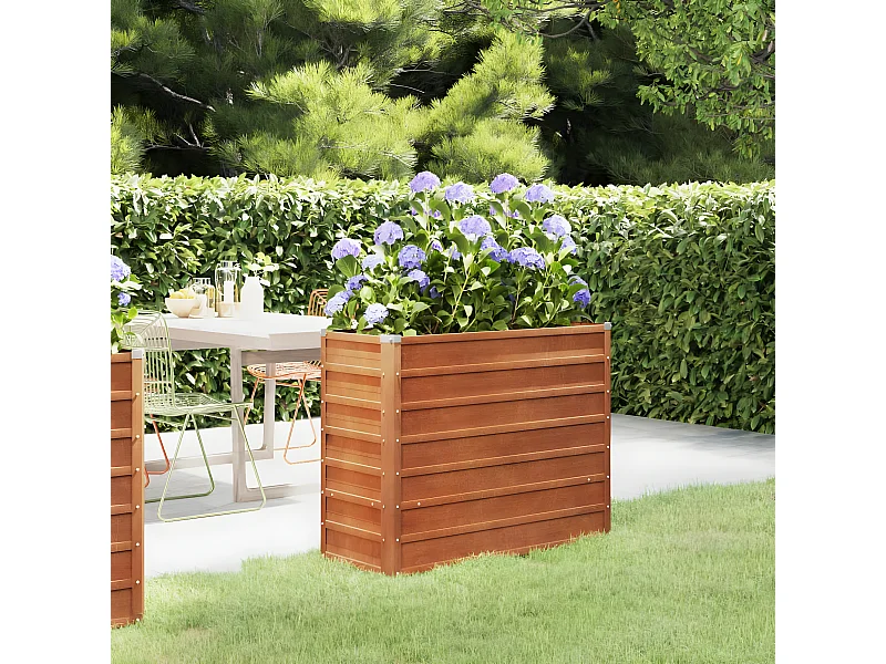 Jardinera oxidado de acero corten 100x40x77 cm ES81563