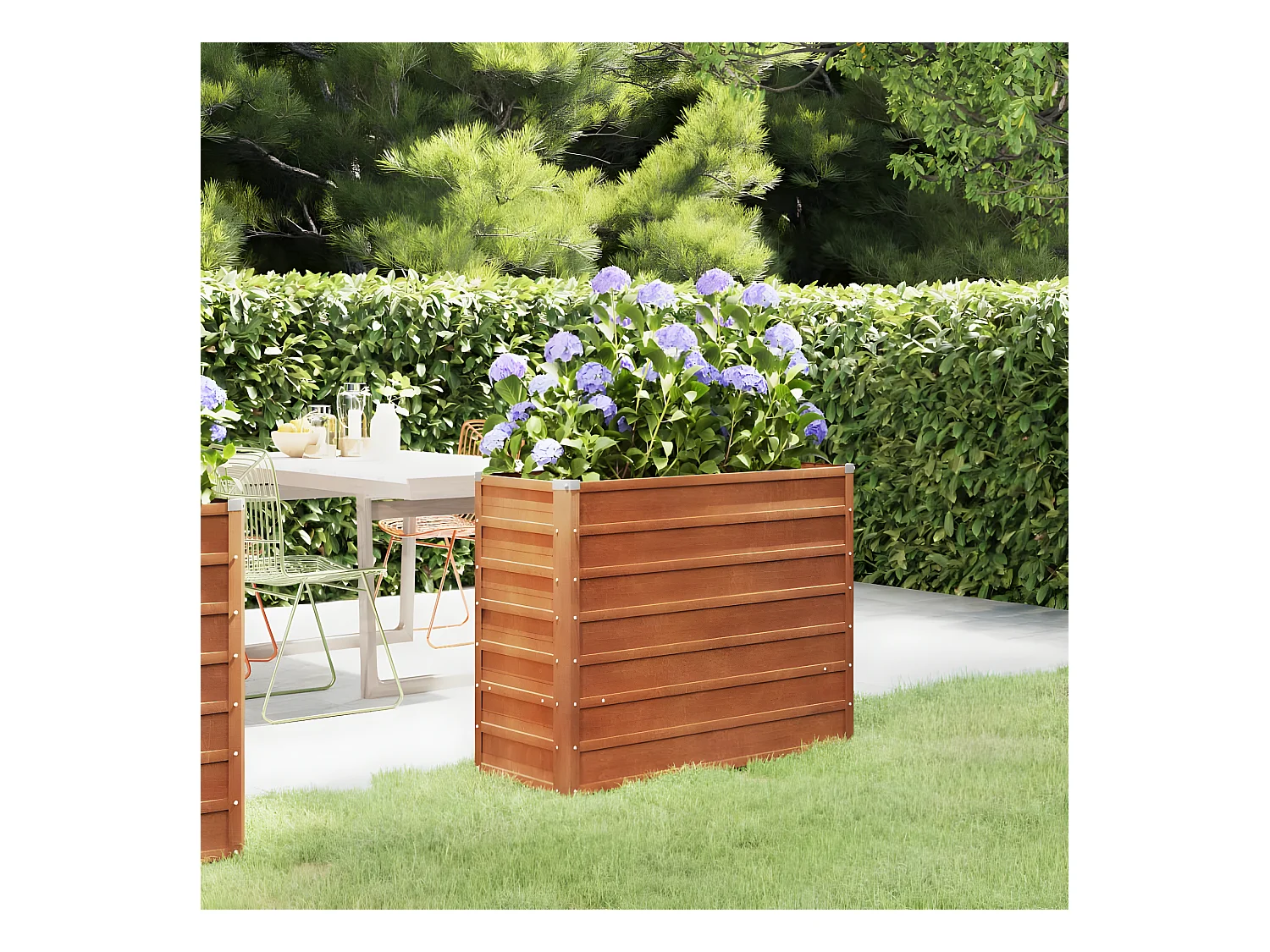 Jardinera oxidado de acero corten 100x40x77 cm ES81563