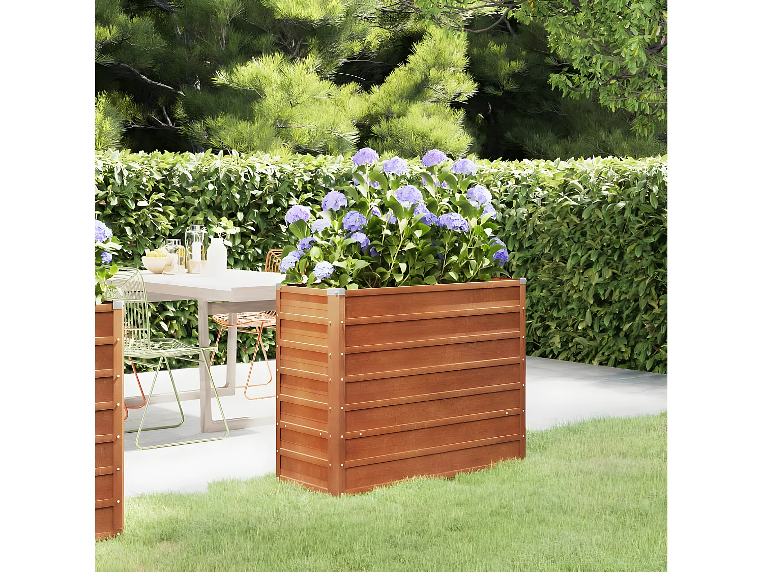 Jardinera oxidado de acero corten 100x40x77 cm ES81563