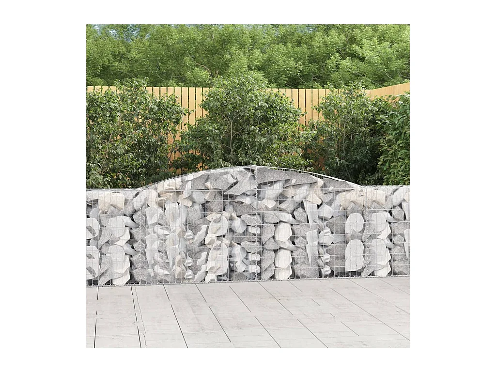 Panier de gabions arqué 400x30x100/120 cm Fer galvanisé WVGQ3833