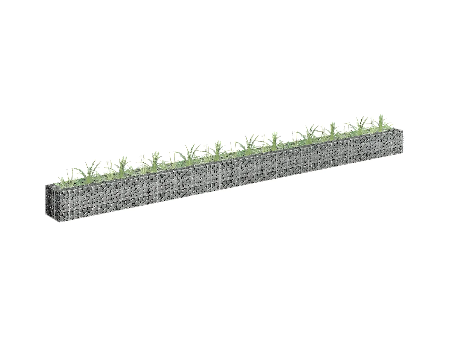 Lit surélevé à gabion Acier galvanisé 450x30x30 cm WVGQ9257