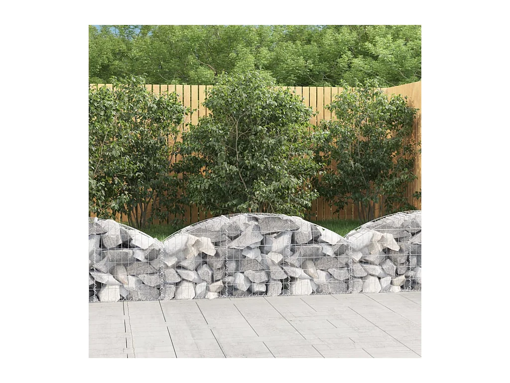 Panier de gabions arqué 150x30x40/60 cm Fer galvanisé WVGQ1084