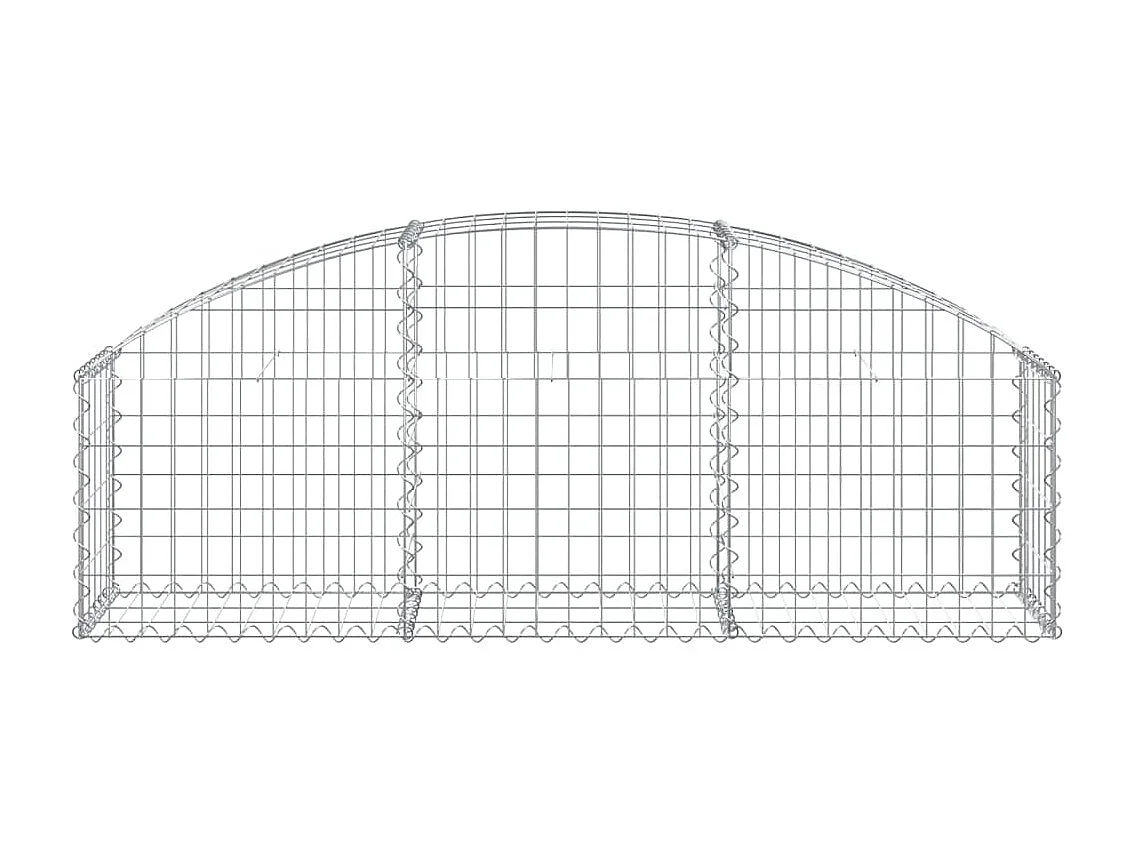 Panier de gabions arqué 150x30x40/60 cm Fer galvanisé WVGQ1084
